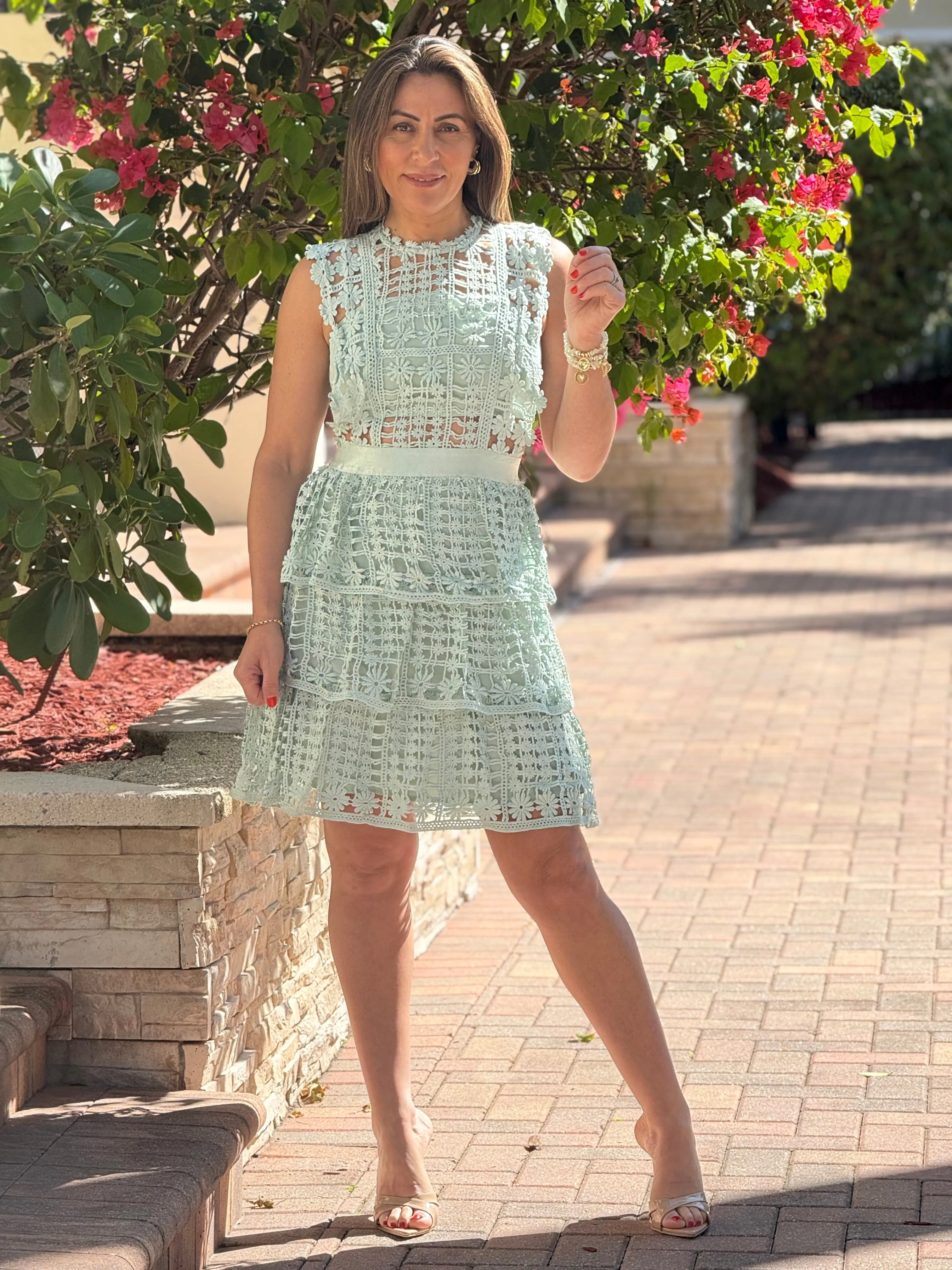 "Rakkel" Sleeveless Lace Mini Dress