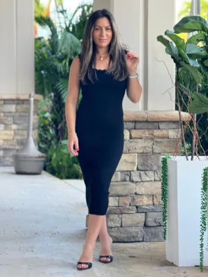 "Rose" Sleeveless Knit Midi Dress