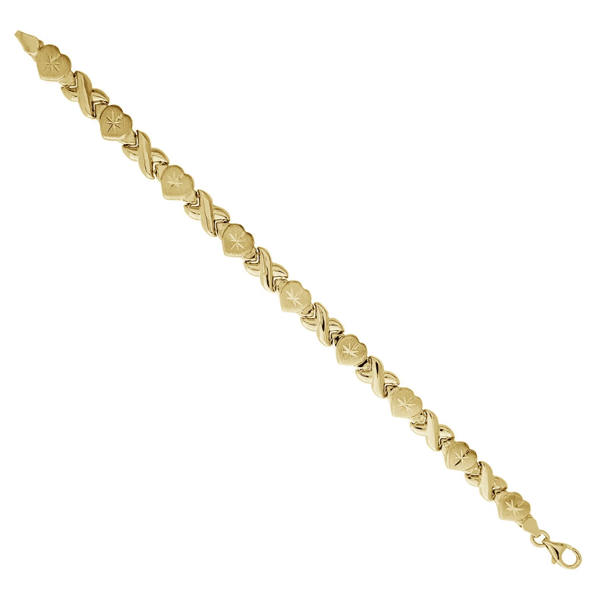 "X" & Heart Fancy Bracelet (14K)