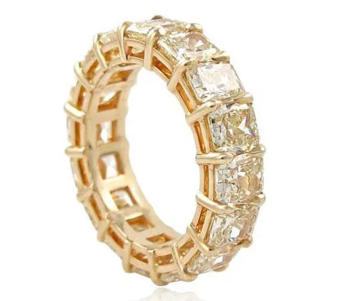 Radiant Cut Fancy Yellow Diamond Eternity 8.35ct tw