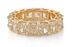Radiant Cut Fancy Yellow Diamond Eternity 8.35ct tw