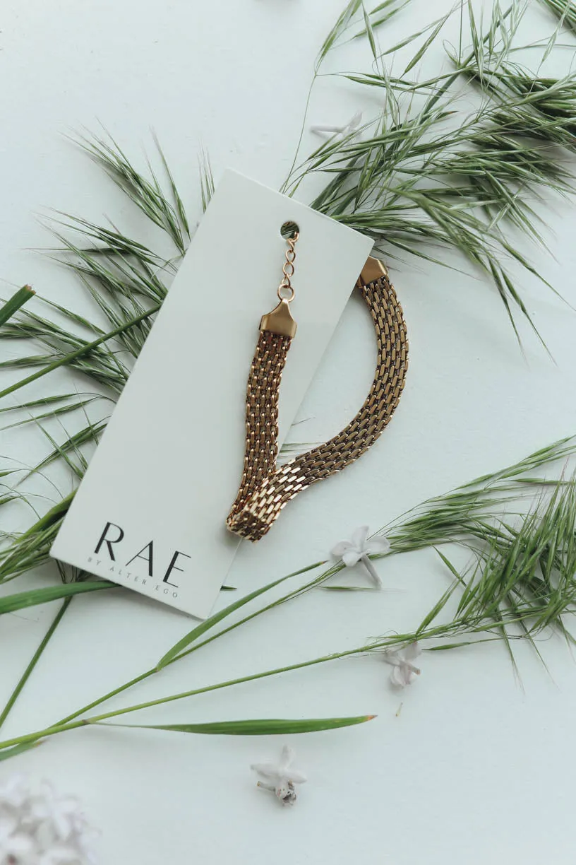 RAE: Woven Mesh Bracelet 18k Gold-plated