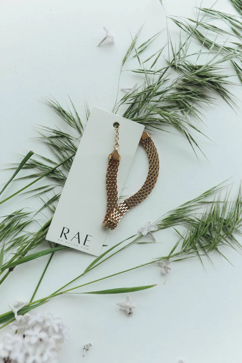 RAE: Woven Mesh Bracelet 18k Gold-plated