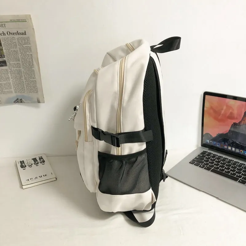 Realaiot Cool Trendy Ladies Male Badge Bag Men Women Travel Net School Backpack Girl Boy Mesh Student Backpack Female College Bag Fashion