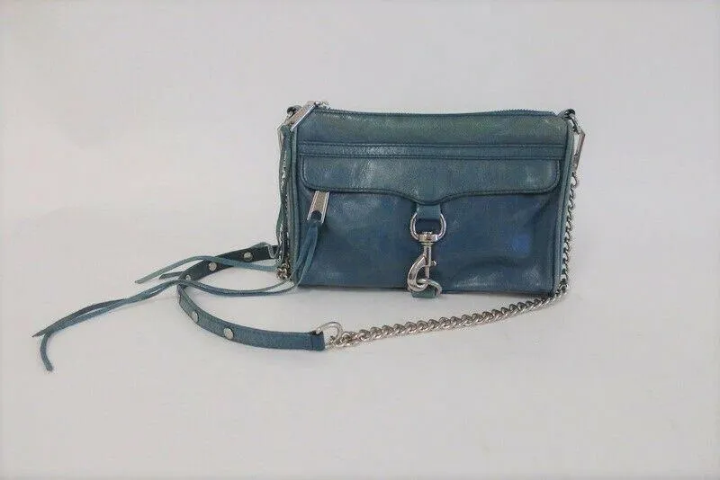 Rebecca Minkoff M.A.B. Flap Small Crossbody Bag Blue Leather