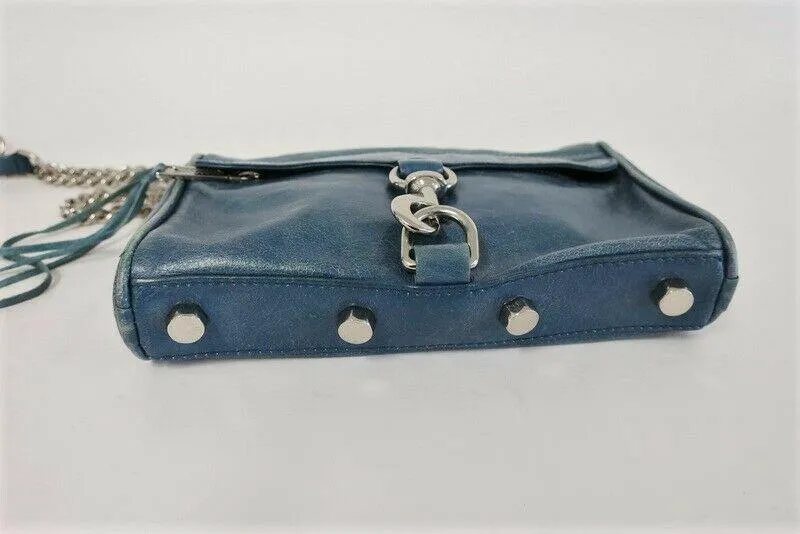 Rebecca Minkoff M.A.B. Flap Small Crossbody Bag Blue Leather