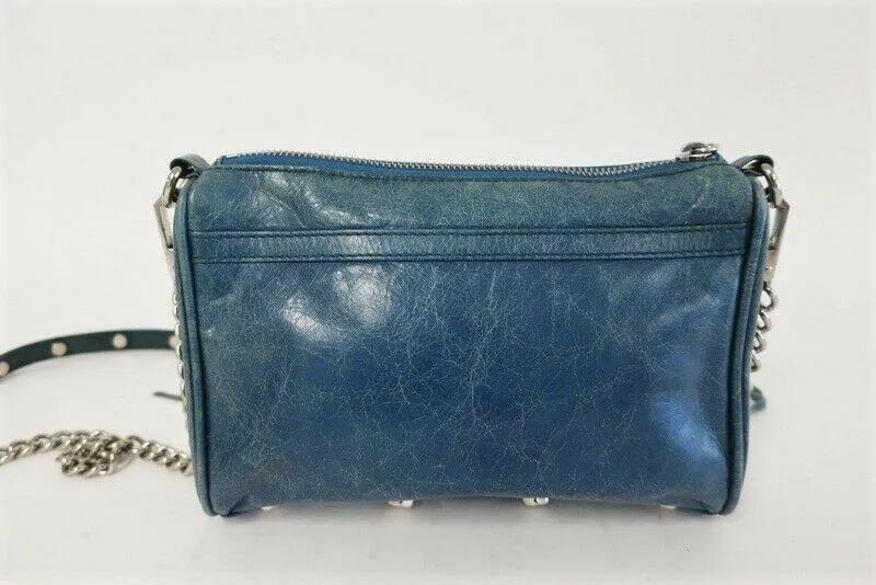 Rebecca Minkoff M.A.B. Flap Small Crossbody Bag Blue Leather