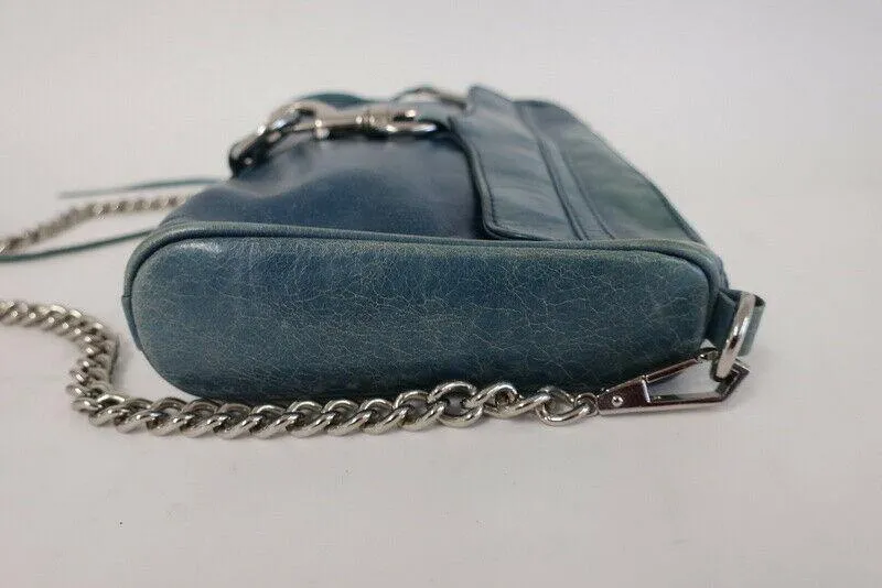 Rebecca Minkoff M.A.B. Flap Small Crossbody Bag Blue Leather