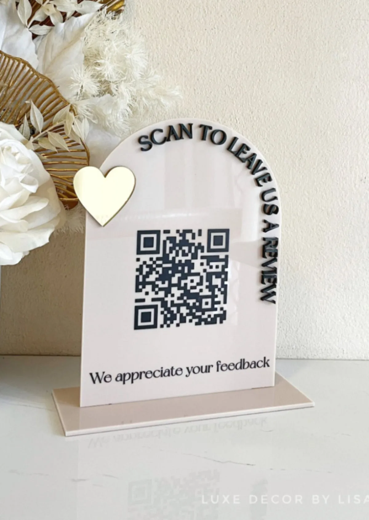 Reviews Single Arch QR Freestanding Sign
