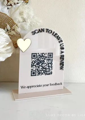Reviews Single Arch QR Freestanding Sign