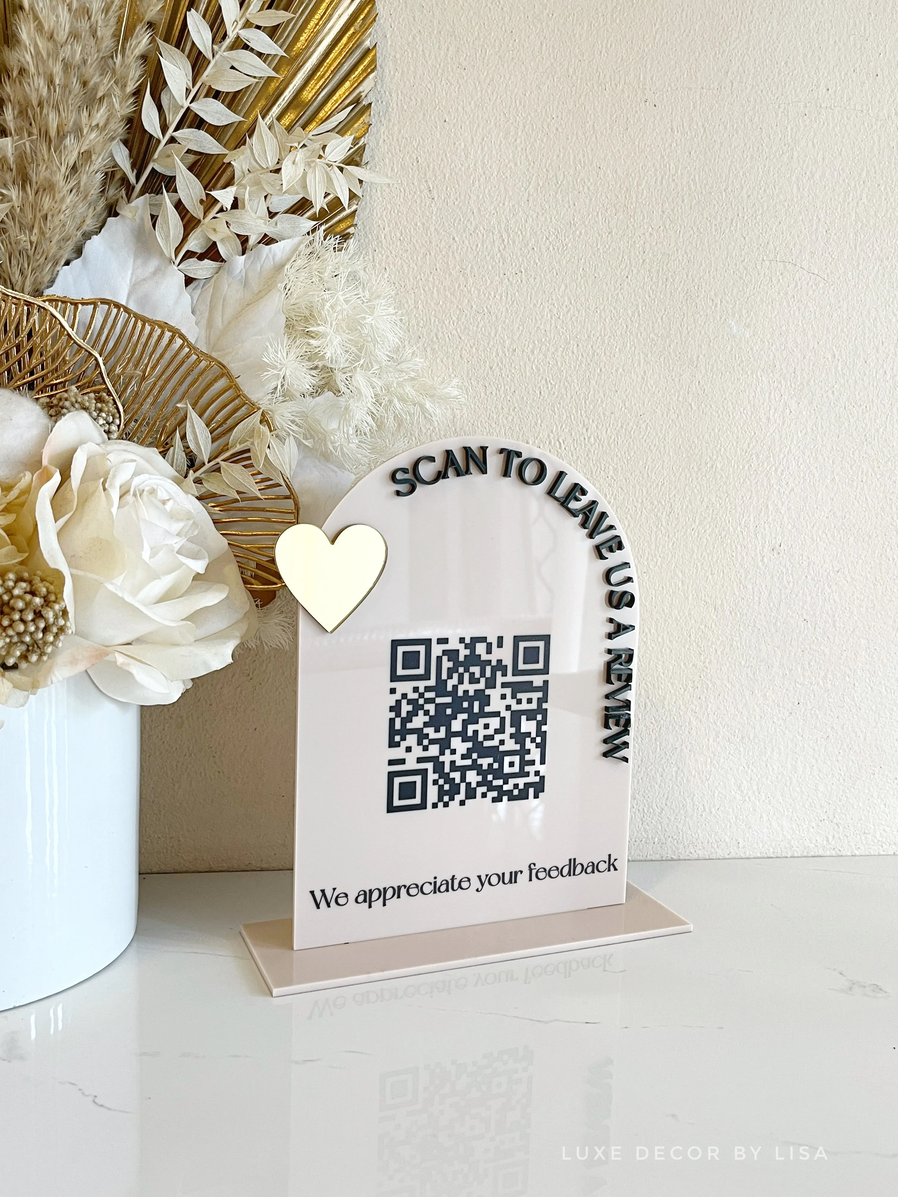 Reviews Single Arch QR Freestanding Sign