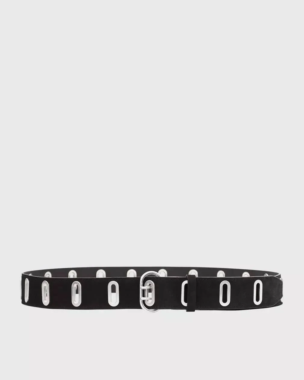 River Studded Belt in black suede