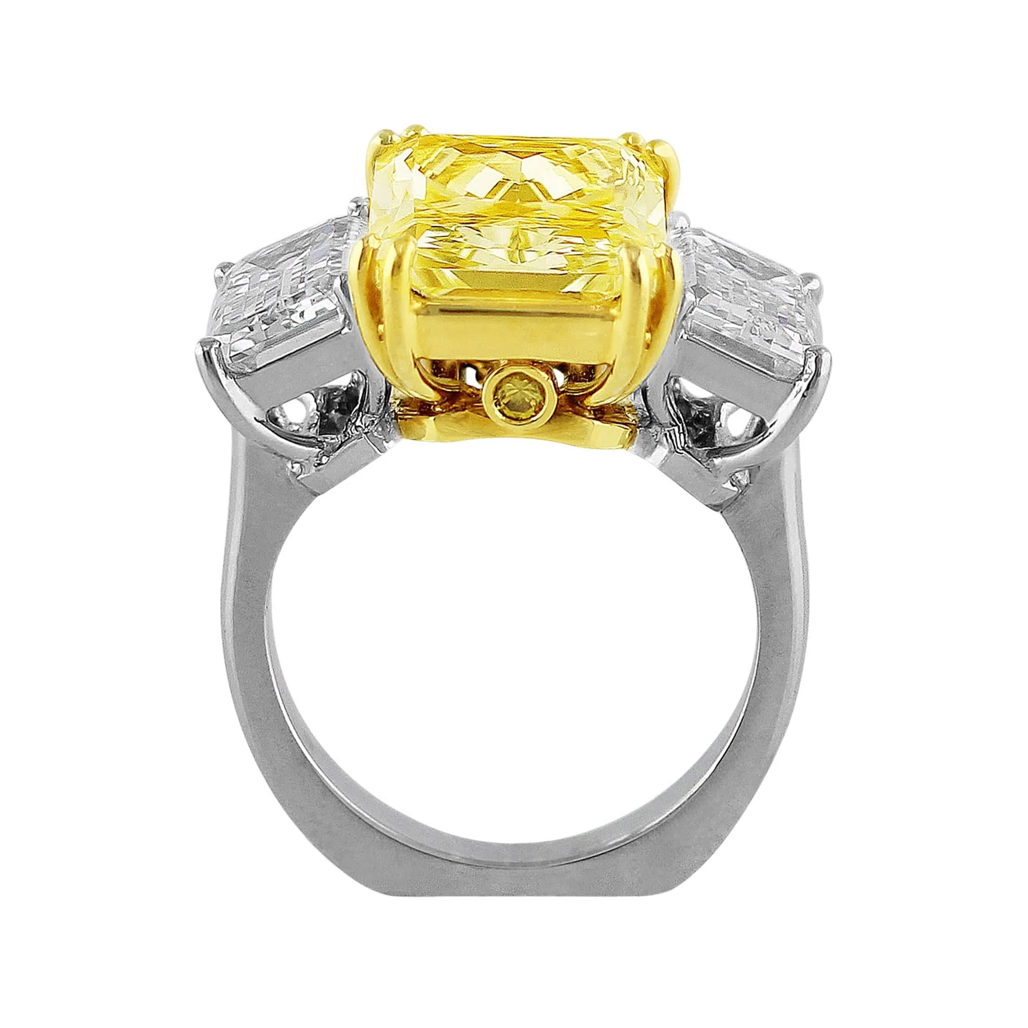 Rivière 7.02ct Fancy Yellow Color Diamond Ring, GIA Certified