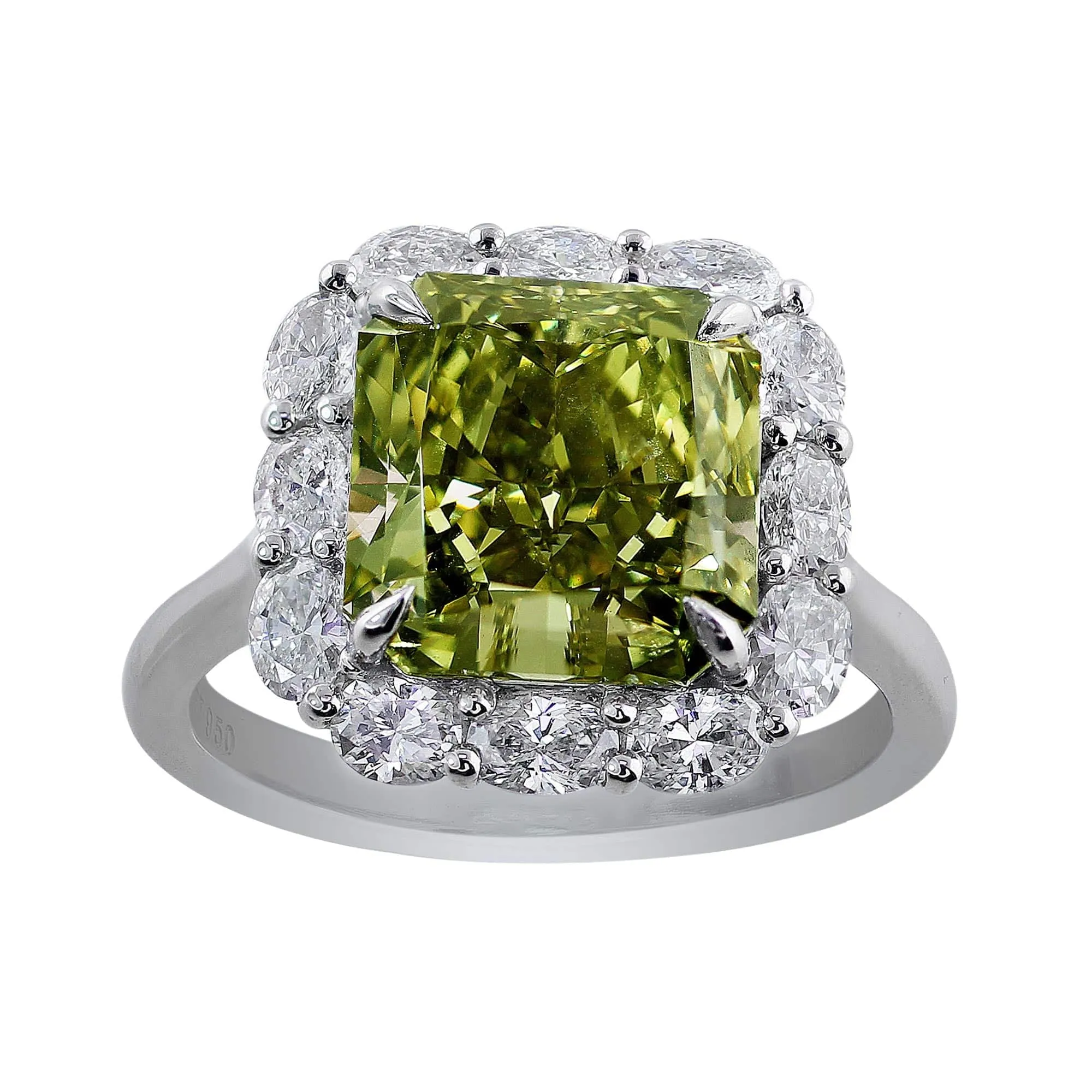 Rivière Platinum 5ct Fancy Green Diamond Ring, GIA Certified