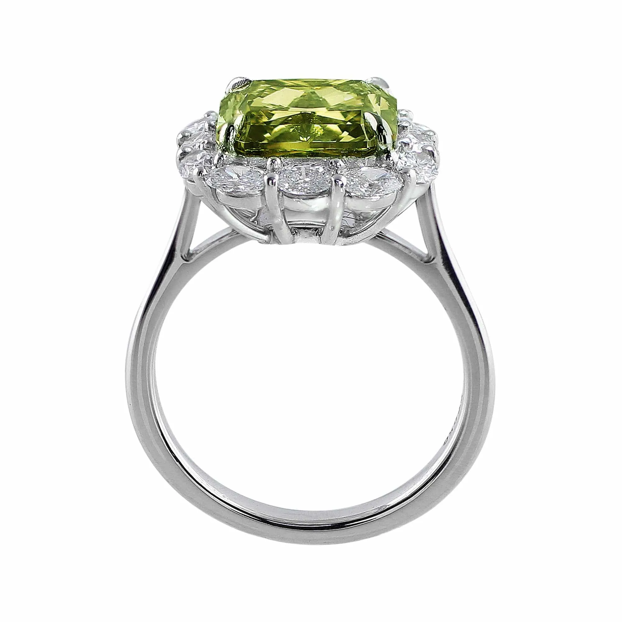 Rivière Platinum 5ct Fancy Green Diamond Ring, GIA Certified