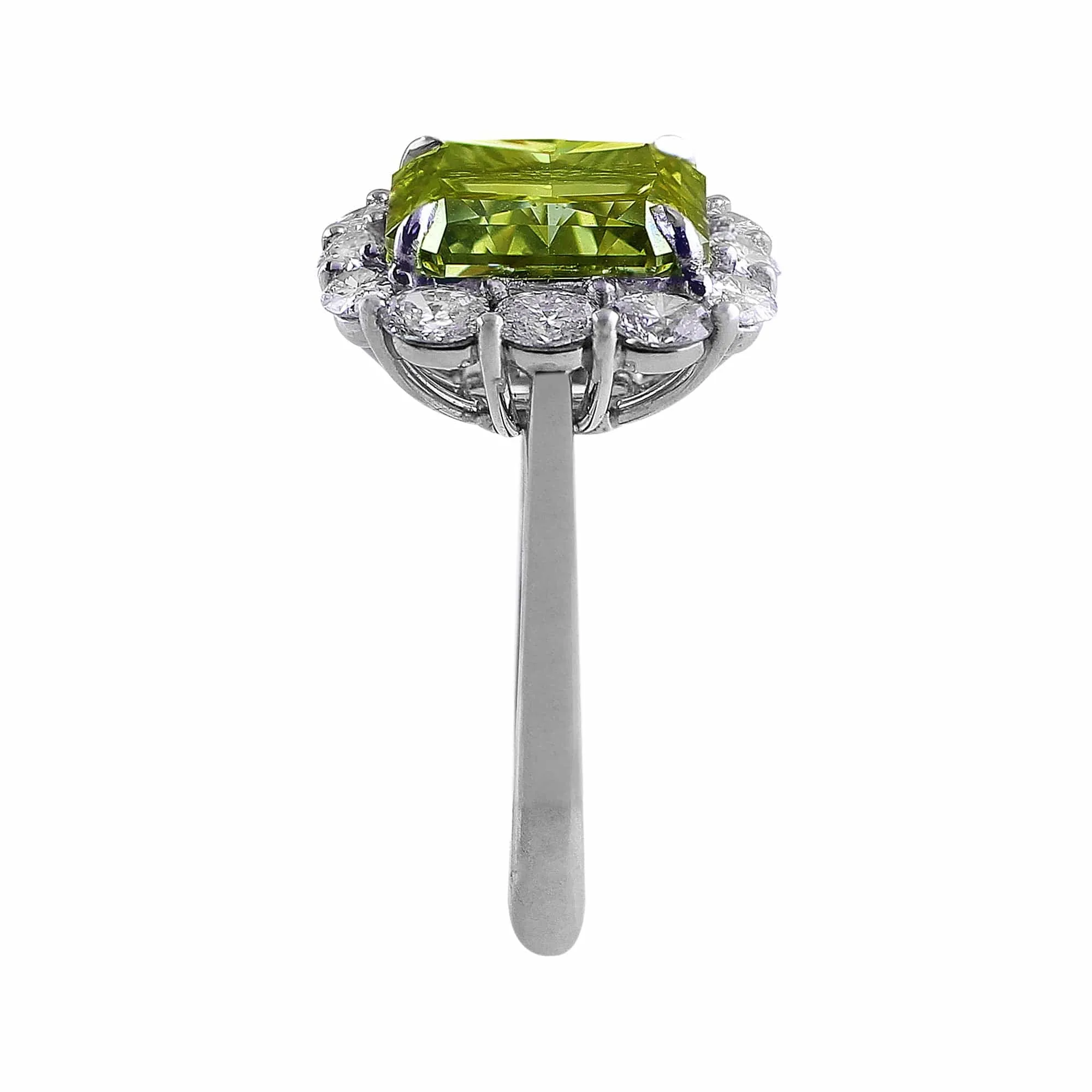 Rivière Platinum 5ct Fancy Green Diamond Ring, GIA Certified