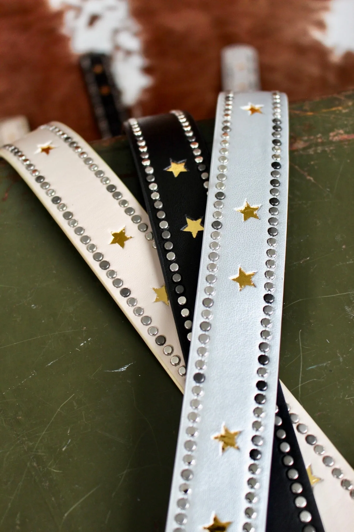 Rodeo Star Studded Belt • Cream - FINAL SALE