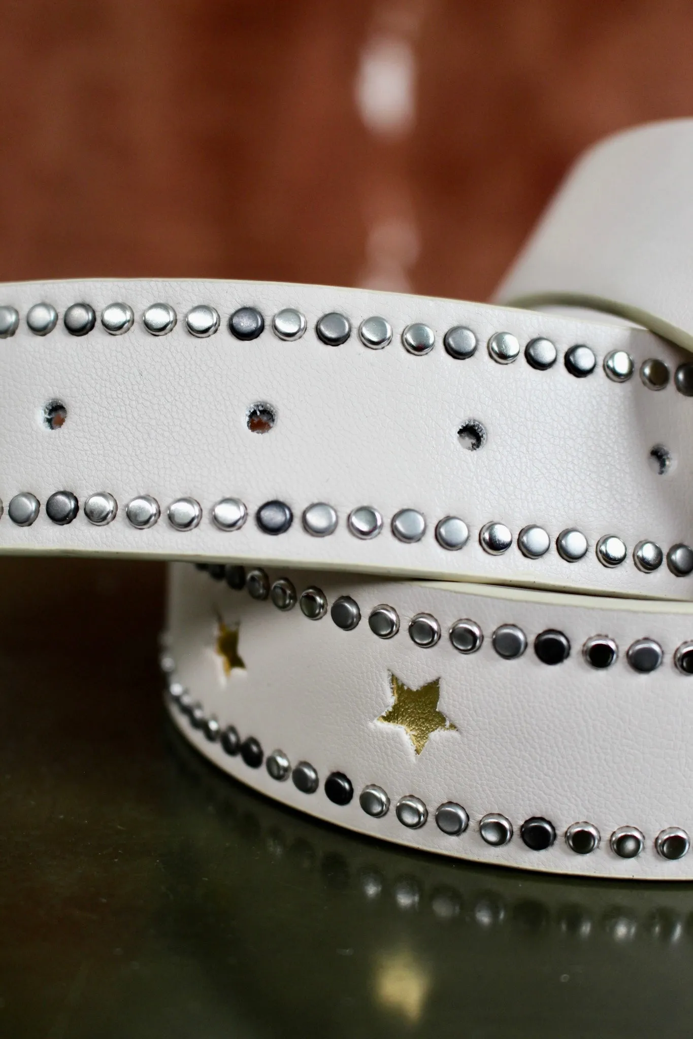 Rodeo Star Studded Belt • Cream - FINAL SALE
