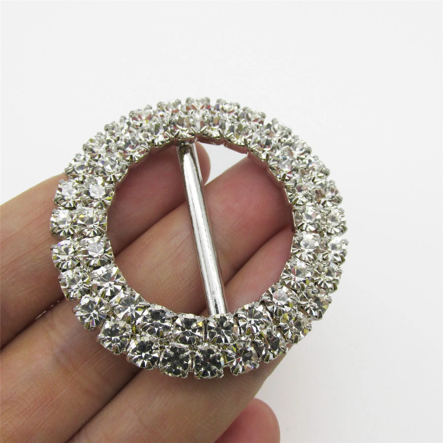 Round Diamante Buckle 60mm 7192