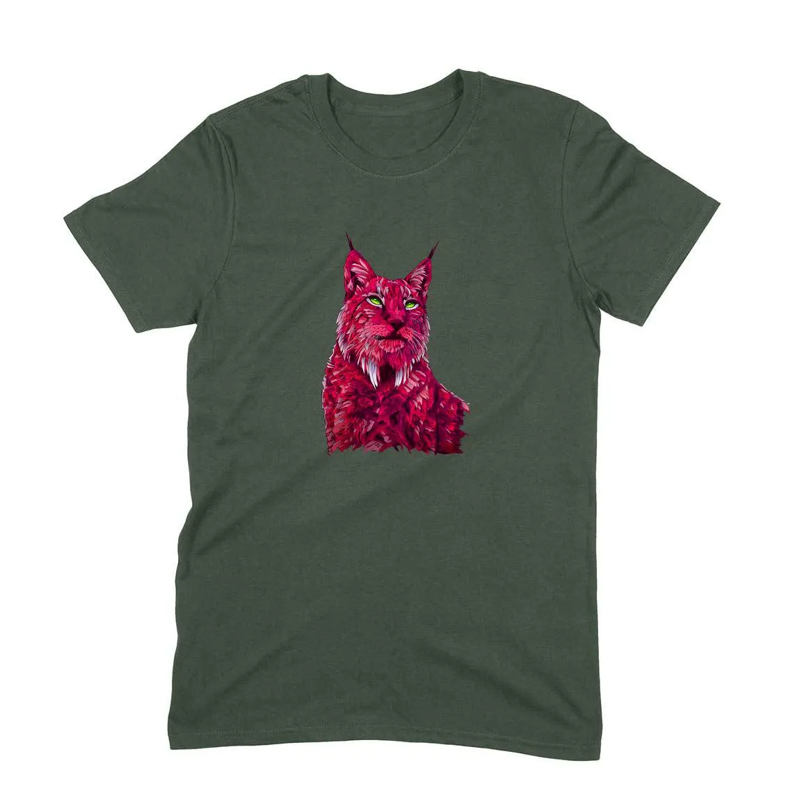 Round Neck T-Shirt (Men) - Roar Of The Fuchsia Lion (10 Colours)