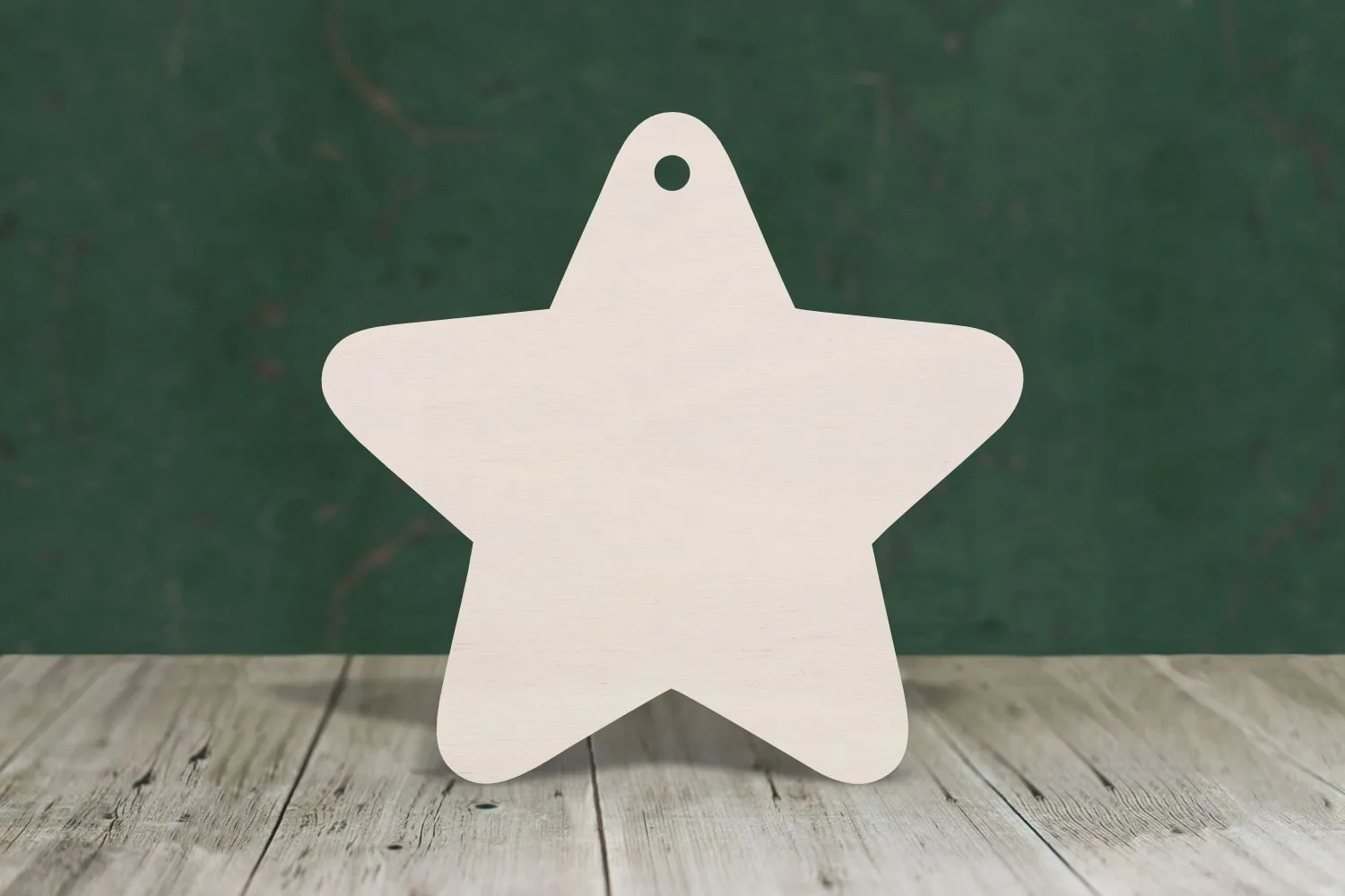 Rounded star wooden craft cut out - plywood