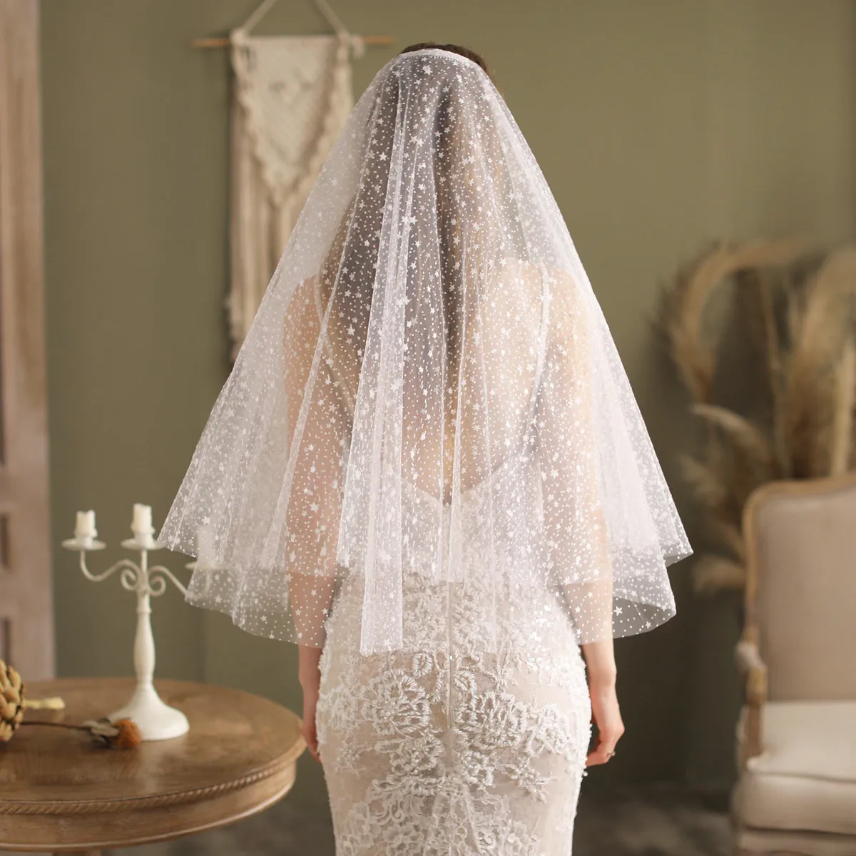 Roycebridal Shiny Start Veil Waist Length