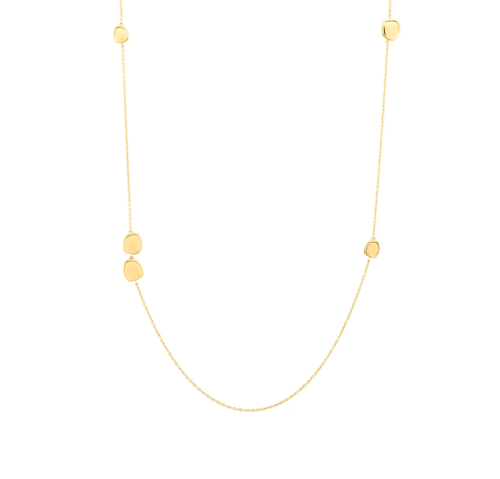 Sabel Collection Yellow Gold Fancy Shape Station Necklace