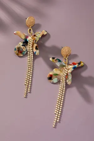 Saki Flower Rhinestone Earrings (3 Colors!) FINAL SALE