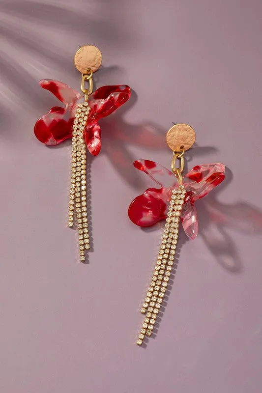 Saki Flower Rhinestone Earrings (3 Colors!) FINAL SALE