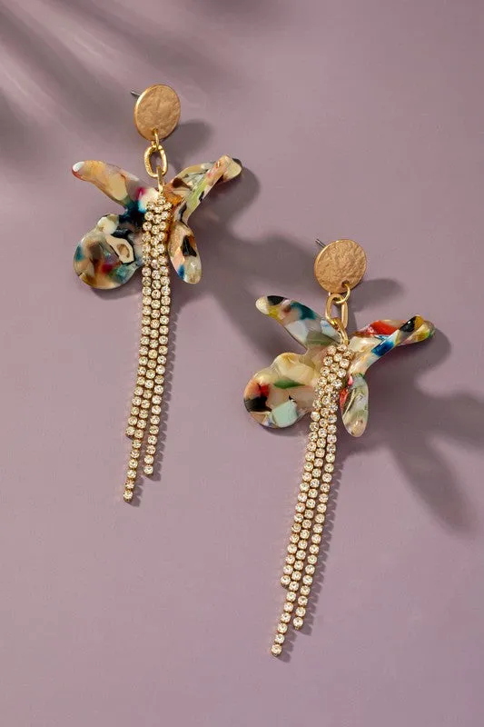 Saki Flower Rhinestone Earrings (3 Colors!) FINAL SALE