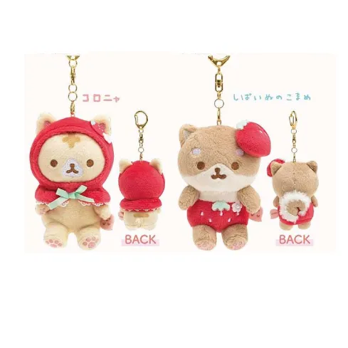 San-x Corocoro Coronya Strawberry Fields Mini Plush Keychain