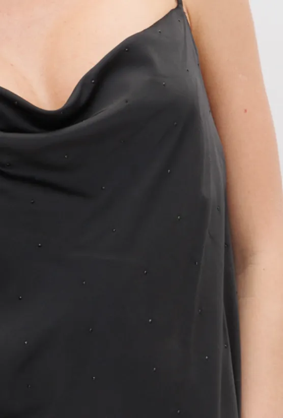 Sarah Satin Cowl Neck Camisole with Stones