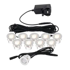 Saxby 99562 KIOS 2 warm white IP44 0.45W Polished stainless steel & clear pc 10 x 0.45W LED module (SMD 2835) Warm White