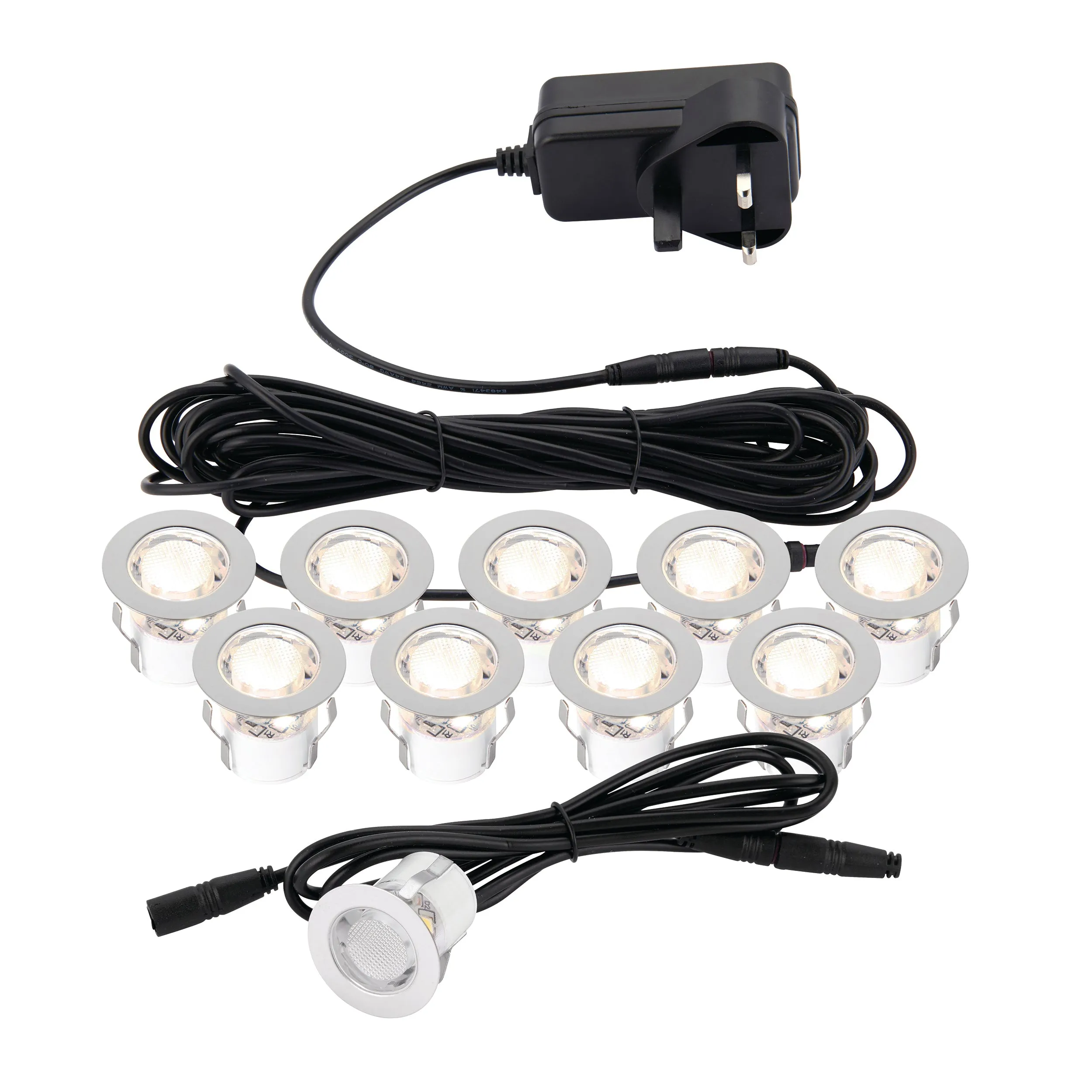 Saxby 99562 KIOS 2 warm white IP44 0.45W Polished stainless steel & clear pc 10 x 0.45W LED module (SMD 2835) Warm White