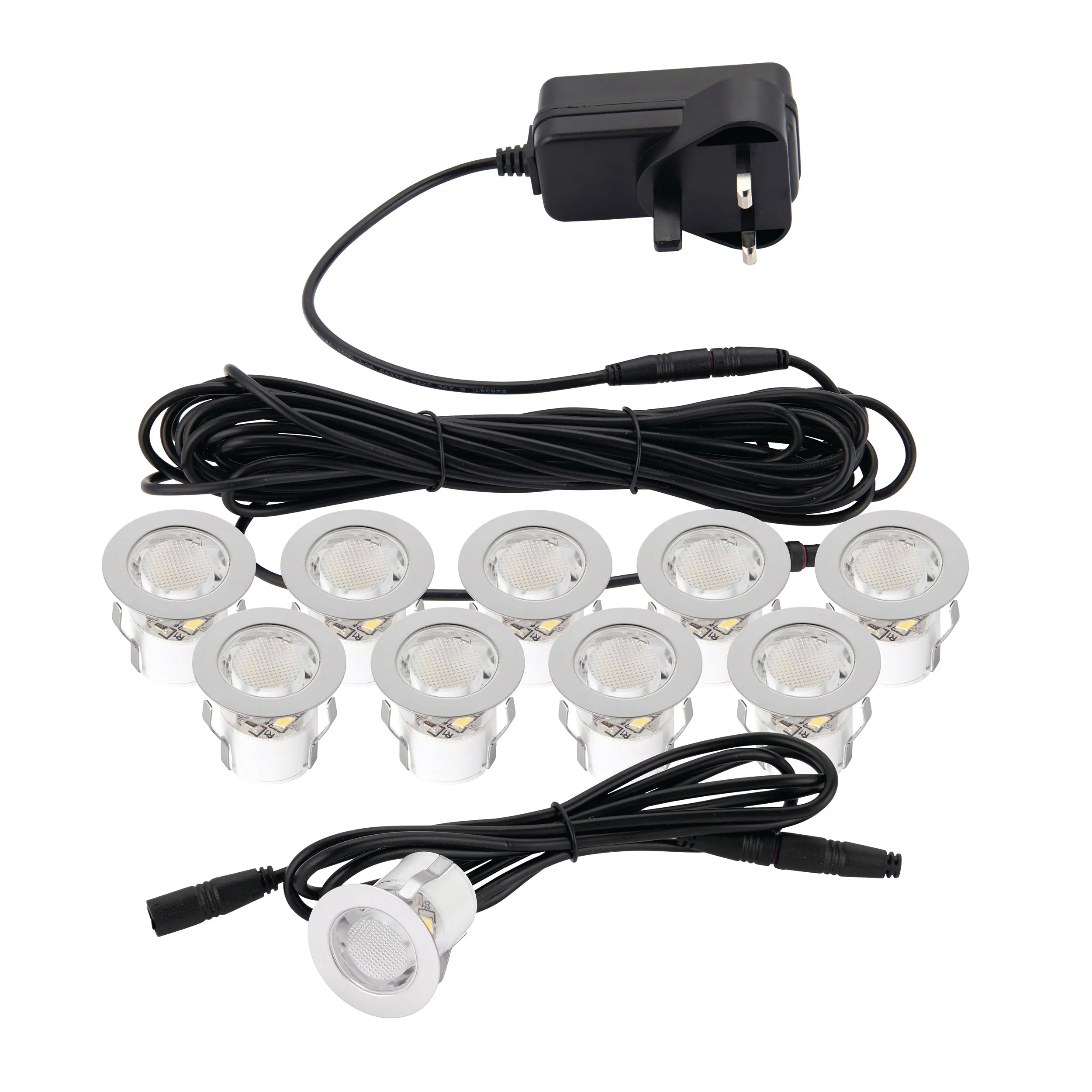 Saxby 99562 KIOS 2 warm white IP44 0.45W Polished stainless steel & clear pc 10 x 0.45W LED module (SMD 2835) Warm White