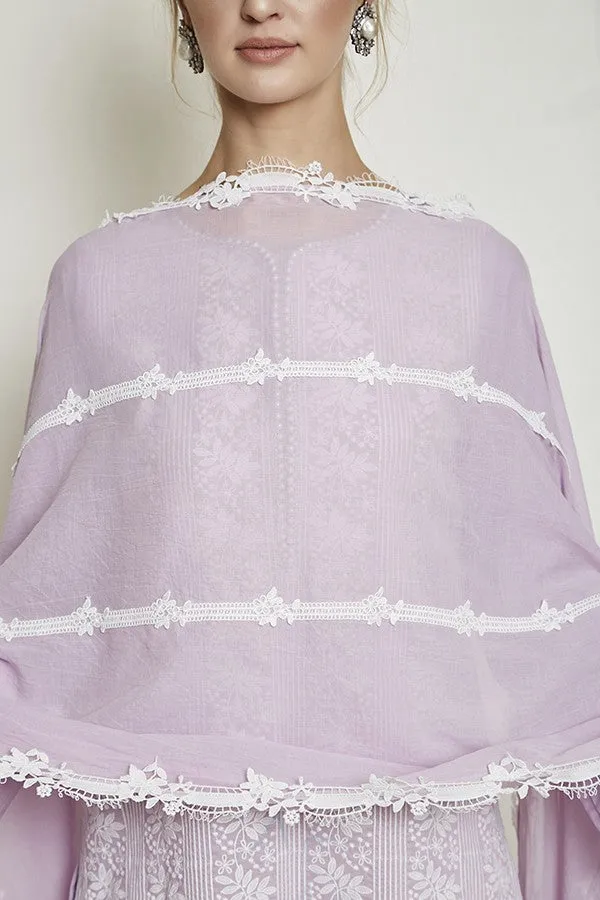 Scallop Insert Chunni (lilac)