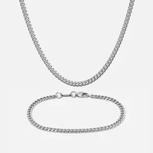 Schmuck-Set - Cuban Link Halskette   Armband