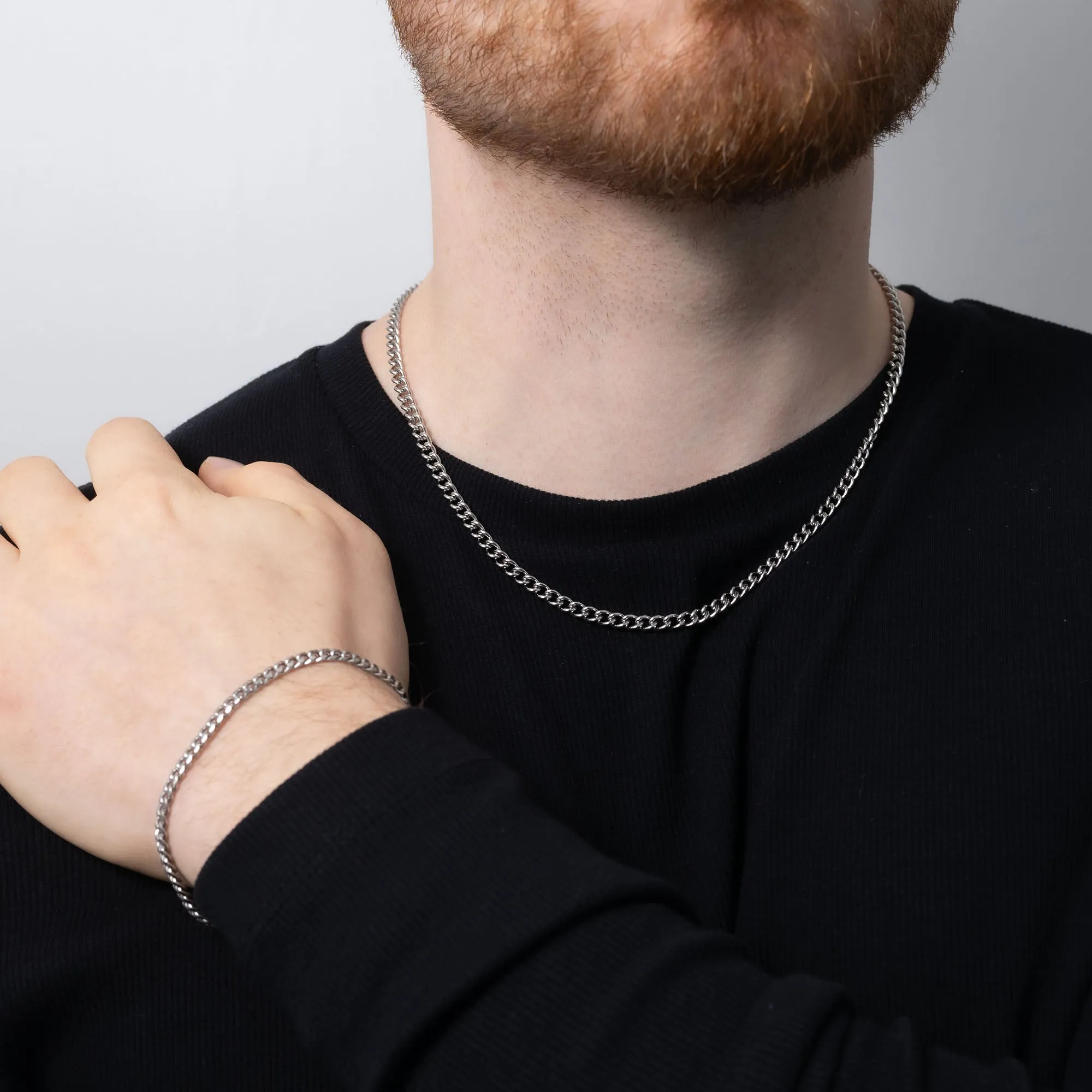 Schmuck-Set - Cuban Link Halskette   Armband