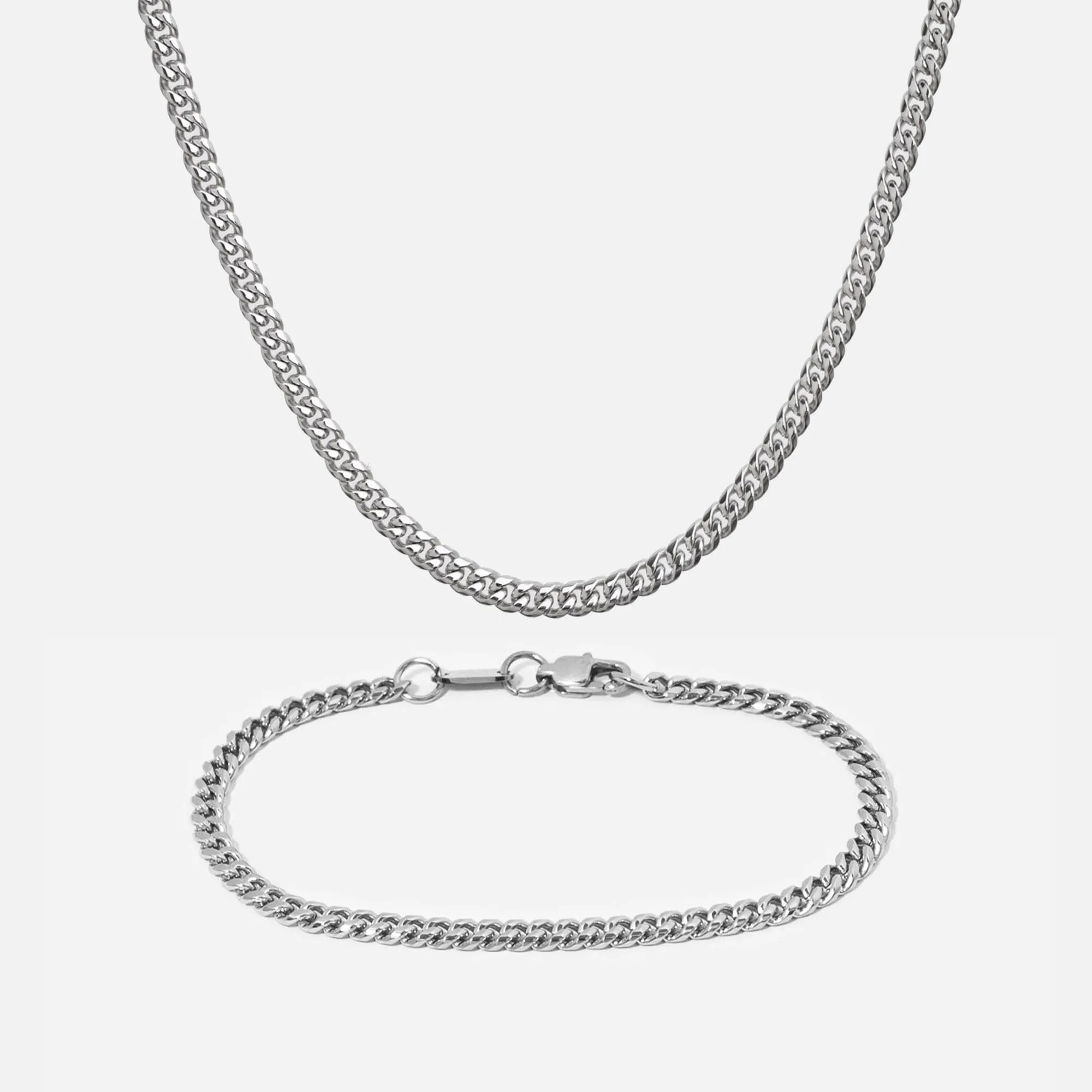 Schmuck-Set - Cuban Link Halskette   Armband
