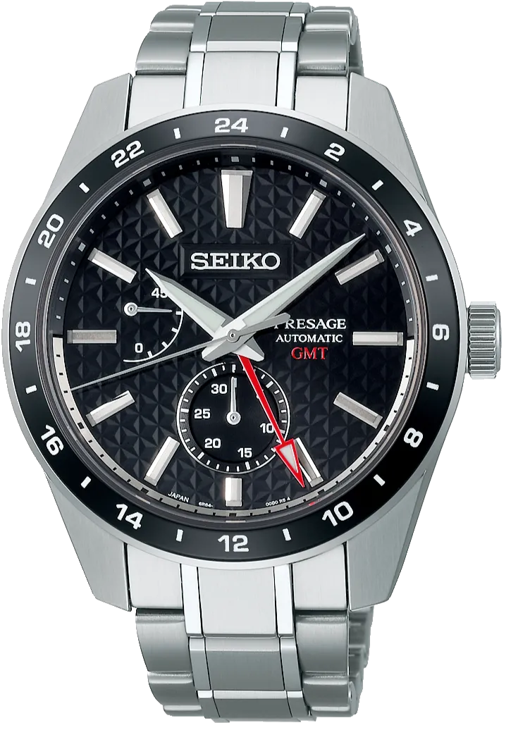 Seiko Presage Sharp Edge Series Mechanical Automatic GMT Black Dial SPB221