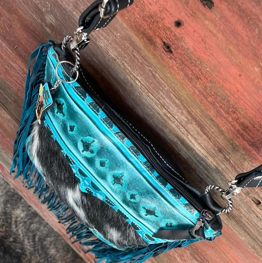 Shania - Black & White w/ Turquoise Matrix Navajo