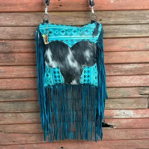 Shania - Black & White w/ Turquoise Matrix Navajo
