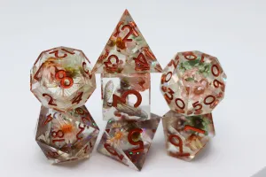 Sharp Edge Resin RPG Dice Set - Beautiful Blossom