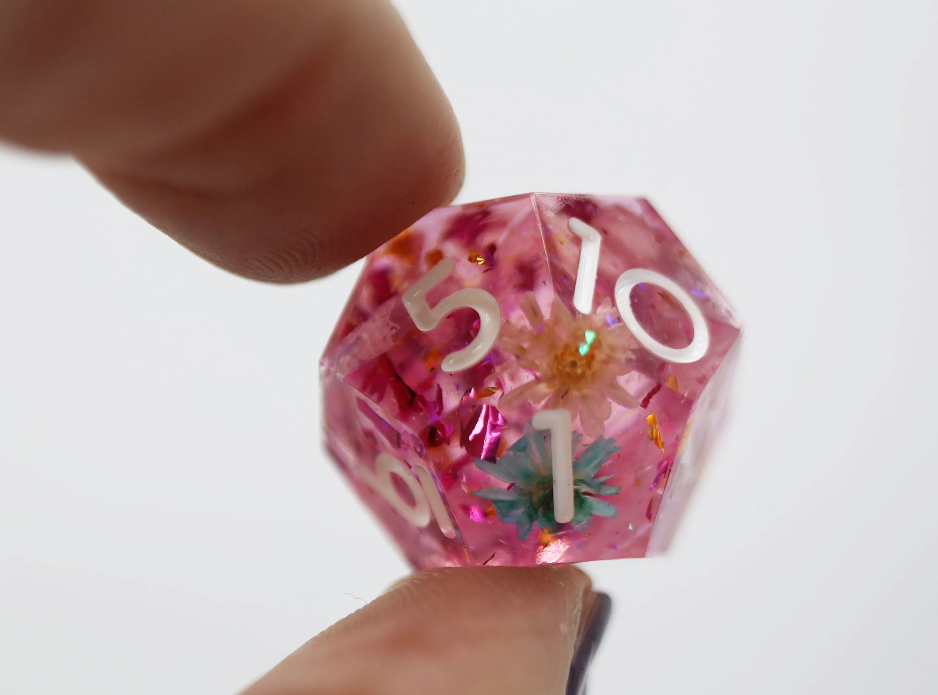 Sharp Edge Resin RPG Dice Set - Floral Wind