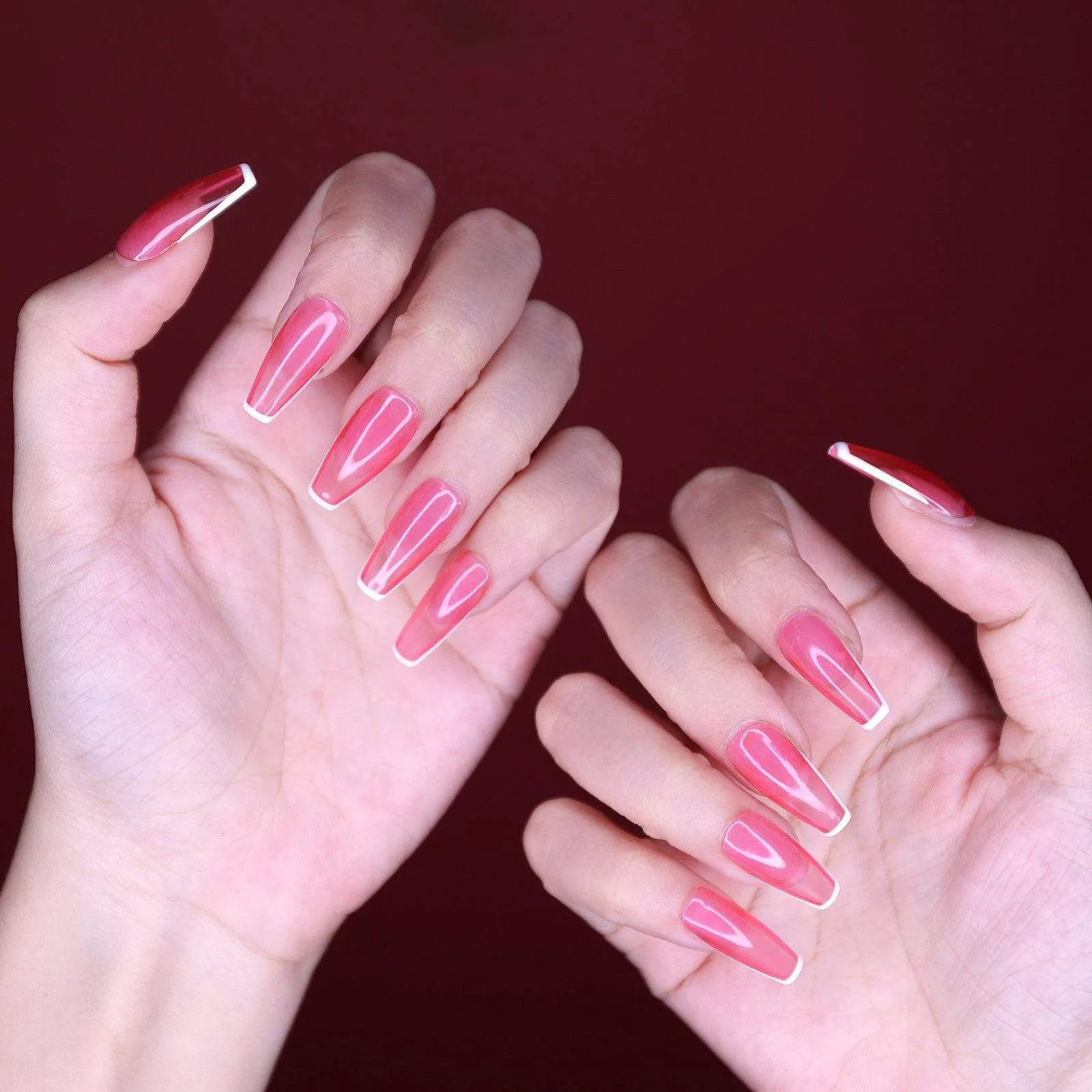 Sharp Pink Jelly French(Haute Exclusive Customization)