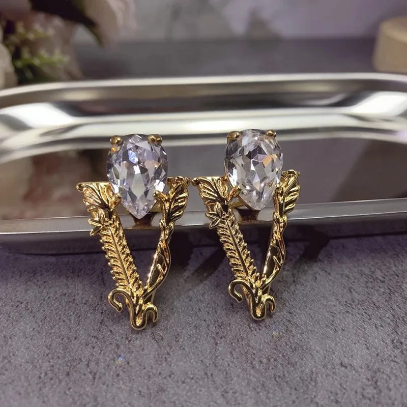 Shiny Big Blue Crystal Earrings