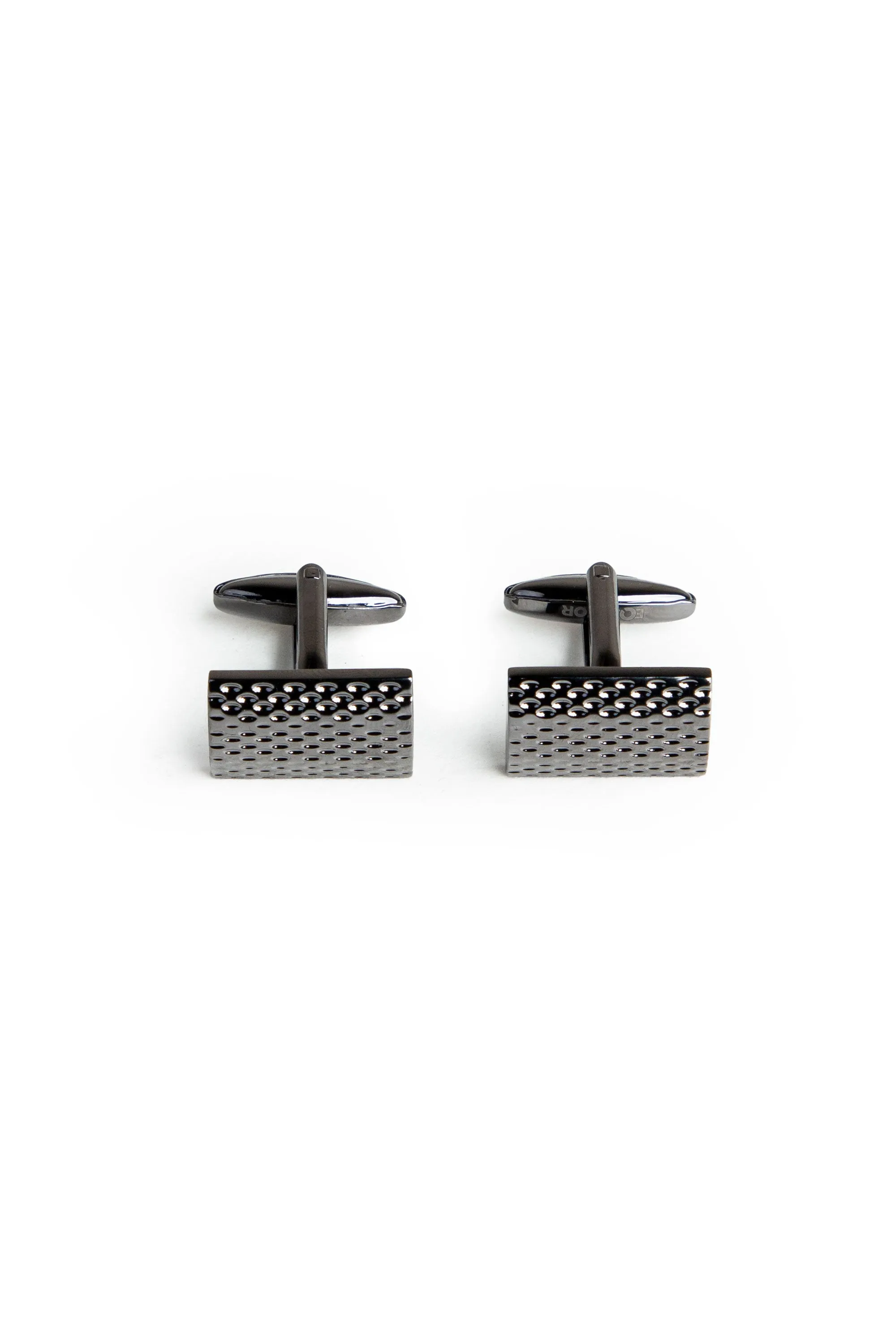 Shiny Black Bullet Back Cufflinks