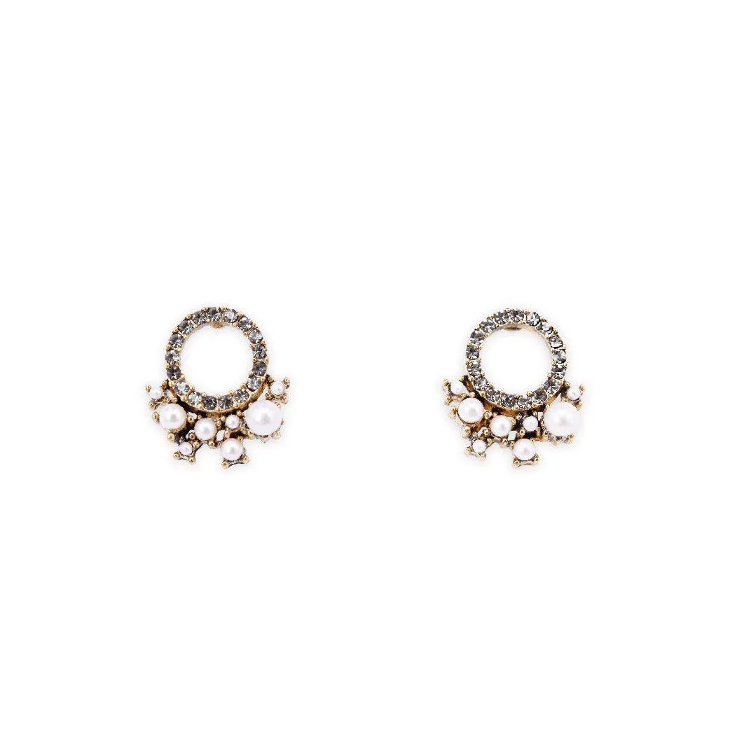 shiny crystal cluster studs