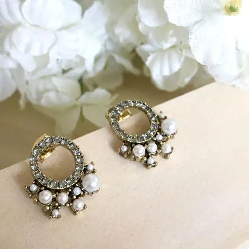 shiny crystal cluster studs