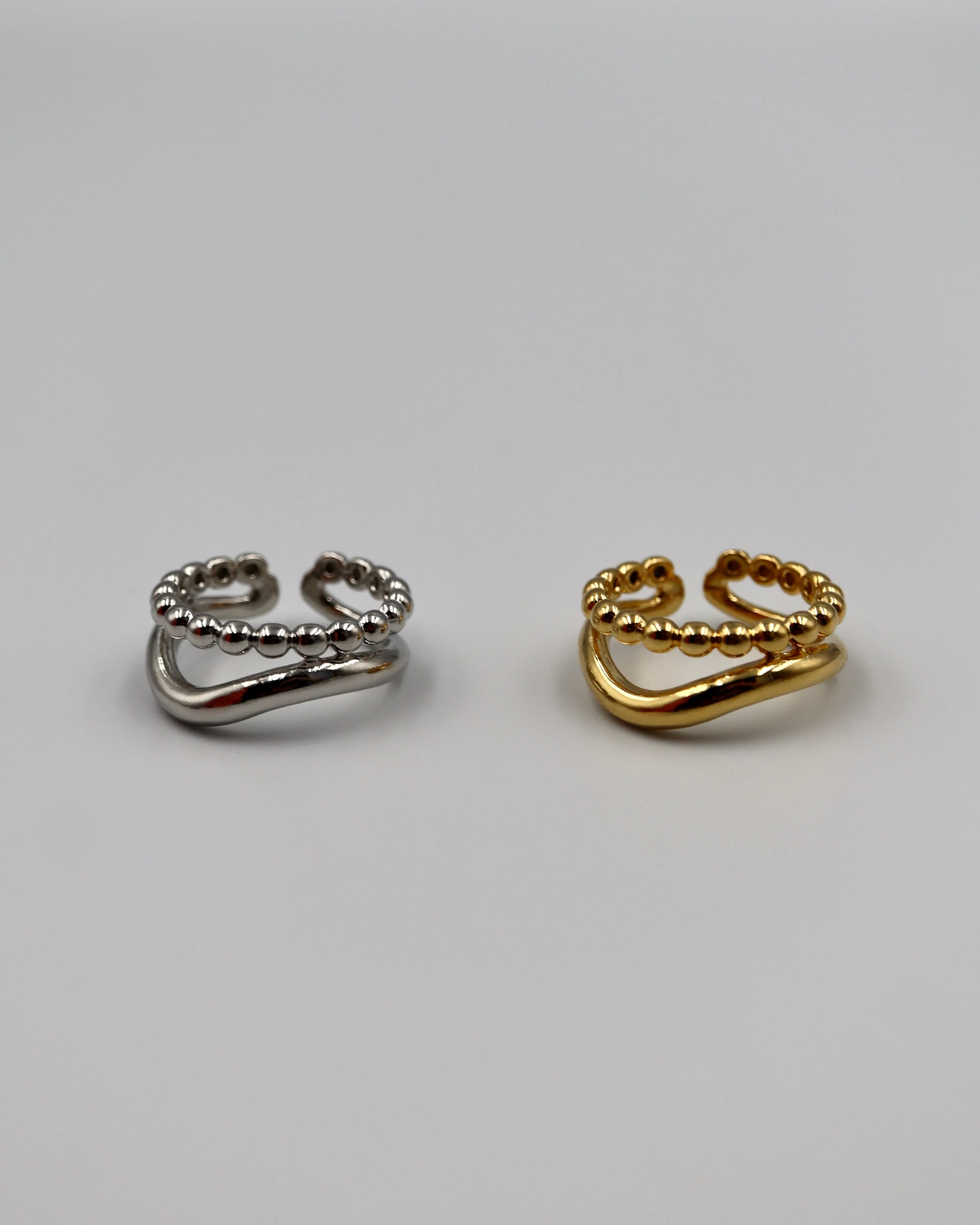 shiny curve dot ring